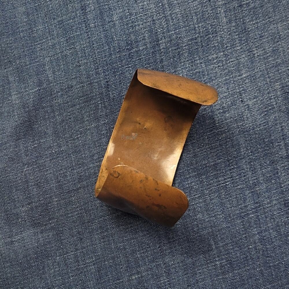 Primitive Seahorse Copper, Brass & Abalone Cuff Bracelet - Picture 6 of 8